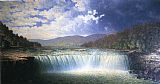 Famous Kentucky Paintings - Falls of the Cumberland River Whitley County Kentucky by Carl Christian Brenner